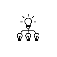 IT Beratung, Umsetzung und Betreuung Icon mit Stilisierung zu Person Empfang und Zahnrad