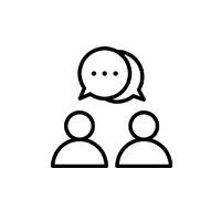 Icon mit Stilisierung zu Person Empfang und Zahnrad