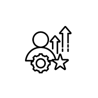 Icon mit Stilisierung zu Person Empfang und Zahnrad